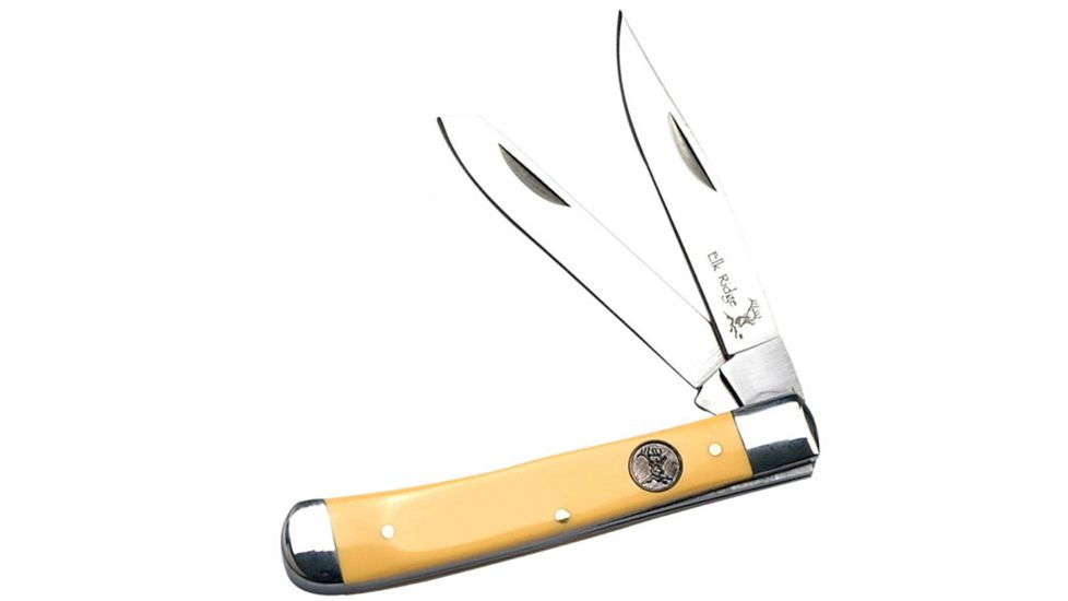 Elk Ridge Folding Blade, 2.75in, Stainless Steel Blade, Derlin Yellow Handle ER-220MY