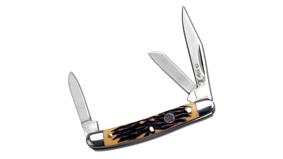 Elk Ridge Folding Blade, 2in, Stainless Steel Blade, Simulated Bone Handle ER-323SI