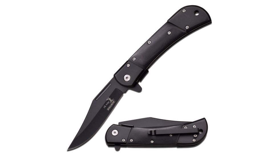 Elk Ridge Folding Blade, 3.75in, Stainless Steel Blade, Black Pakkawood Handle ER-A009BK