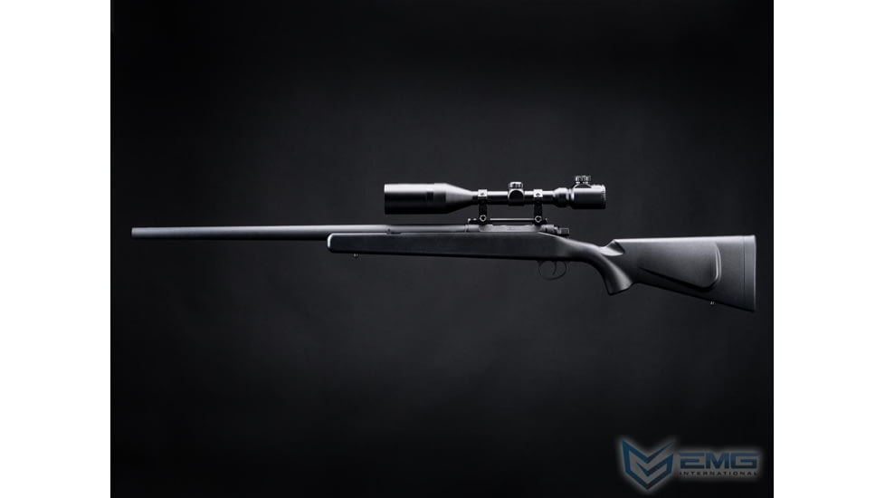 EMG Barrett Fieldcraft Airsoft Precision Bolt-Action Sniper Rifle with Featherweight Zero Trigger, Blackout, BF-B