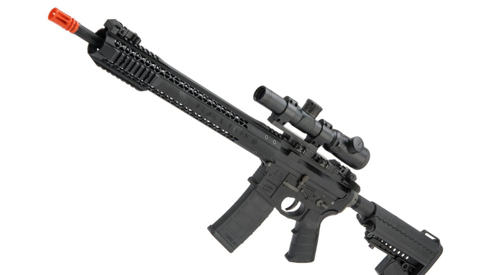 EMG Black Rain Ordnance BRO SPEC15 Licensed AR-15 Airsoft AEG Rifle, Black, Large, KA-EMG-AG-195-BK
