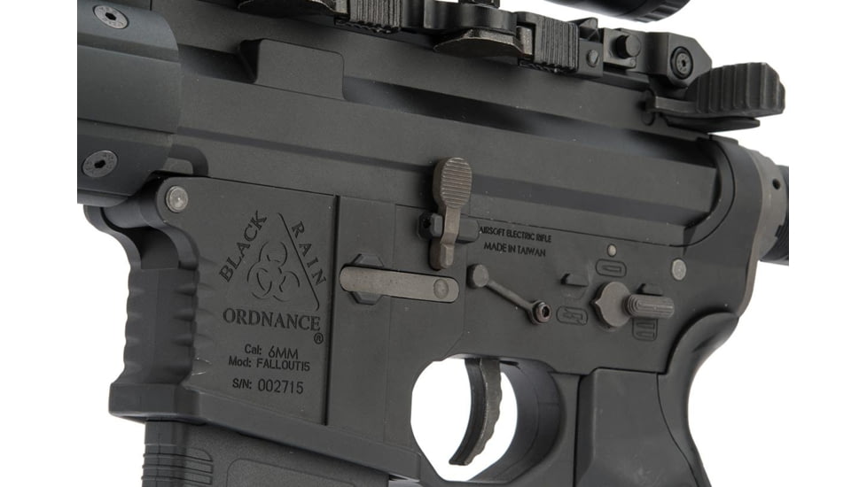 EMG Black Rain Ordnance BRO SPEC15 Licensed AR-15 Airsoft AEG Rifle, Black, Large, KA-EMG-AG-195-BK