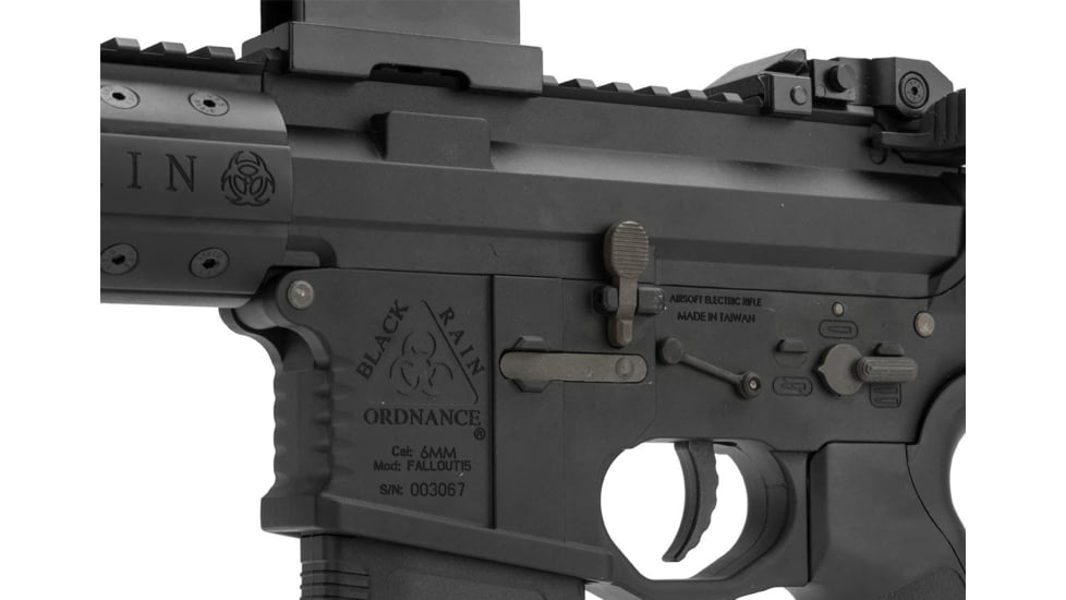 EMG Black Rain Ordnance BRO SPEC15 Licensed AR-15 Airsoft AEG Rifle, CQB, Black, Large, KA-EMG-AG-197-BK