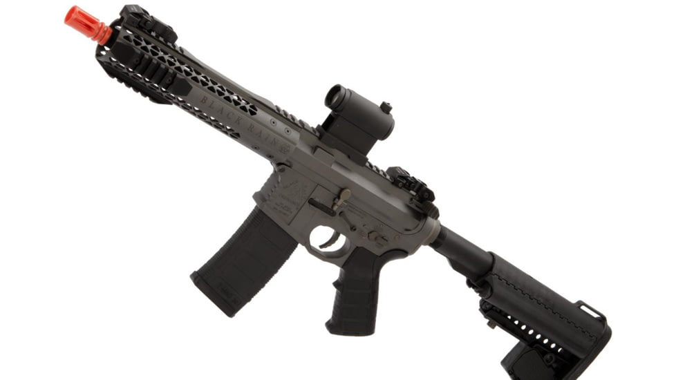 EMG Black Rain Ordnance BRO SPEC15 Licensed AR-15 Airsoft AEG Rifle, Shorty, Grey, Large, KA-EMG-AG-233-GY