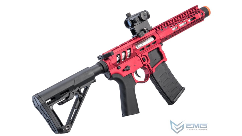 EMG F-1 Firearms PDW AR15 eSilverEdge Airsoft AEG Training Rifle, 3G Style 2, RS3, Red, UPDW-R