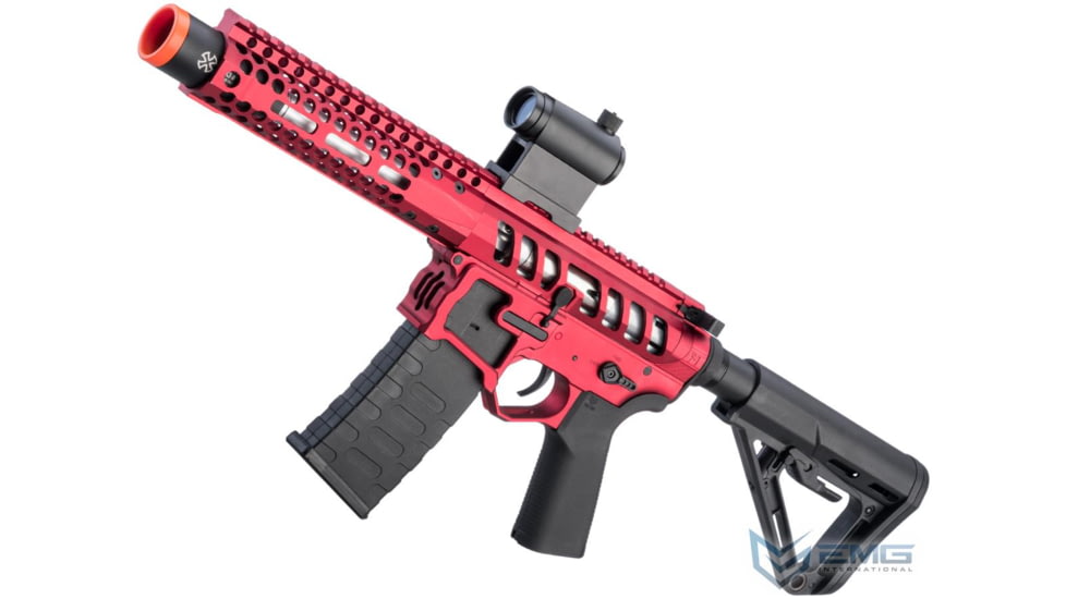 EMG F-1 Firearms PDW AR15 eSilverEdge Airsoft AEG Training Rifle, 3G Style 2, RS3, Red, UPDW-R