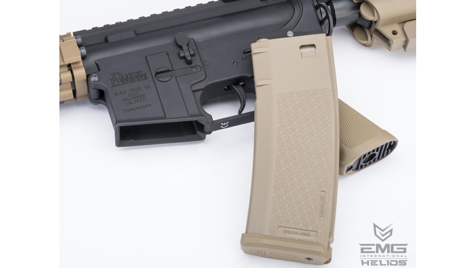 EMG Helios Daniel Defense Licensed MK18 Airsoft AEG Rifle, EDGE Series, Black/Tan, SA-E19 DD- HT