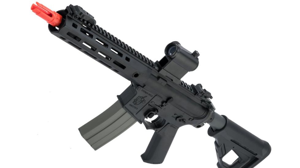 EMG Helios Knights Armament Licensed SR-16E Mod2 MLOK Airsoft AEG Rifle, CQB, Black, Large, AR-073E