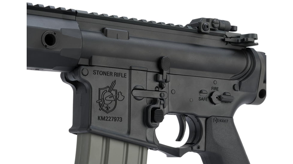 EMG Helios Knights Armament Licensed SR-16E Mod2 MLOK Airsoft AEG Rifle, CQB, Black, Large, AR-073E