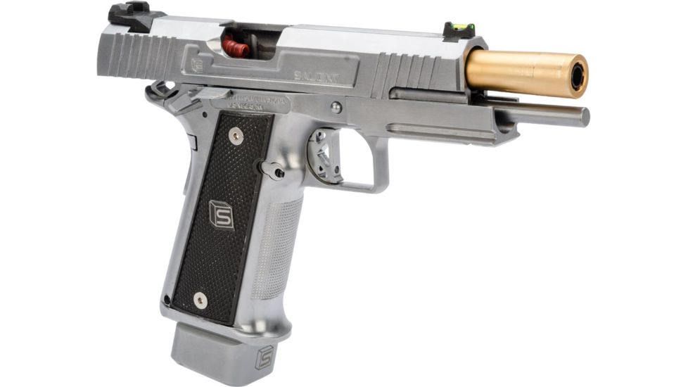EMG Salient Arms International 2011 DS Full Auto Select Fire GBB Pistol, 5.1 Green Gas, Silver, Medium, GP-SAI-DS0101-FA