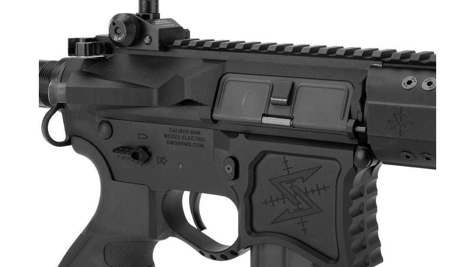 EMG Seekins Precision Licensed AR-15 SP223 Advanced Airsoft M4 AEG Rifle, w/G2 Gearbox, Black, Large, TGR-015-BR8-BNB-NCM