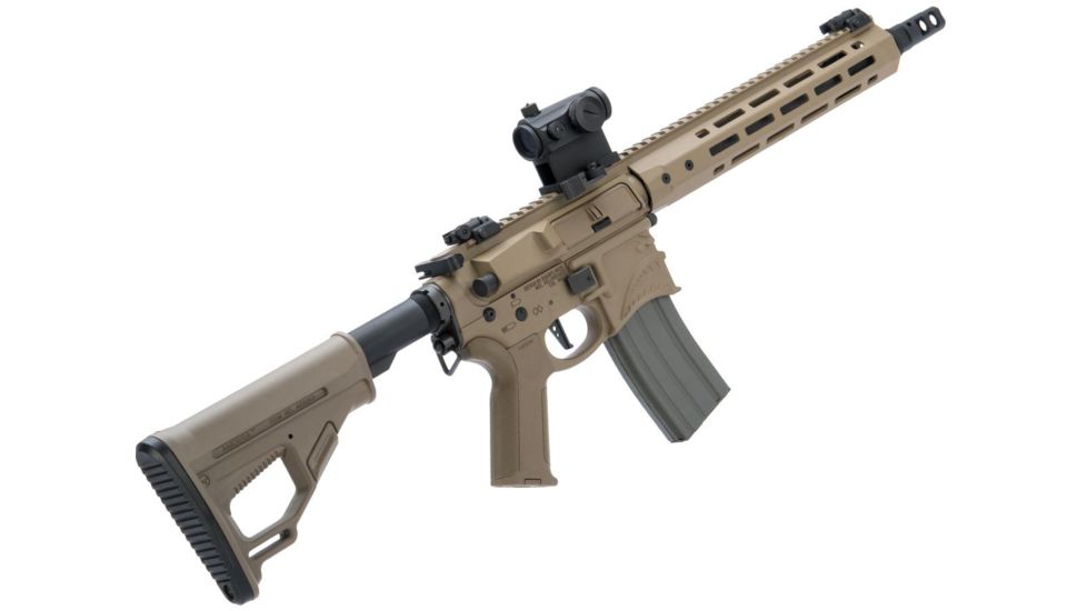 EMG Sharps Bros Hellbreaker II Licensed Advanced M4 Airsoft AEG Rifle, 10in SBR, Tan, Large, M4-SB10-DE