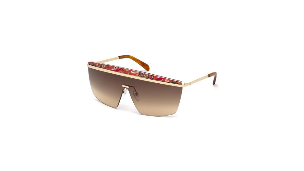 Emilio Pucci EP0007 Sunglasses - Pink Frame Color, Brown Mirror Lens Color