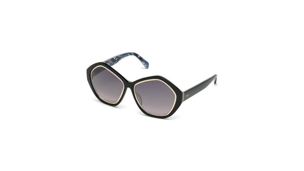 Emilio Pucci EP0019 Sunglasses - Black Frame Color, Gradient Smoke Lens Color