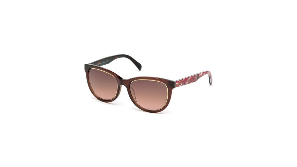Emilio Pucci EP0027 Sunglasses - Shiny Dark Brown Frame Color, Gradient Brown Lens Color