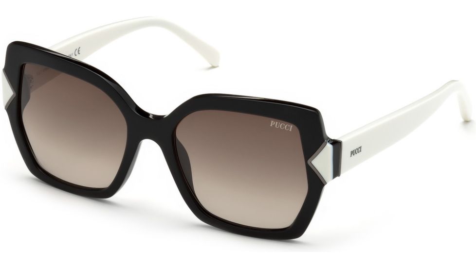Emilio Pucci EP0070 Sunglasses - Shiny Black Frame Color, Gradient Roviex Lens Color