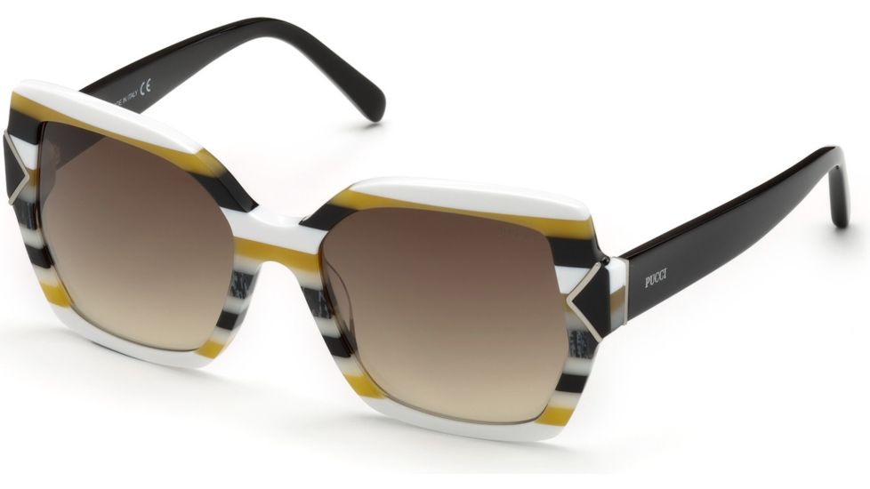 Emilio Pucci EP0070 Sunglasses - White Frame Color, Gradient Brown Lens Color