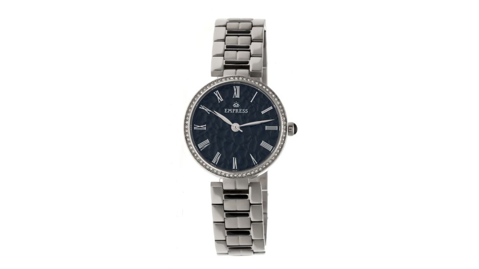 Empress Womens Catherine Automatic Hammered Dial Bracelet Watch, Black/Silver EMPEM1902