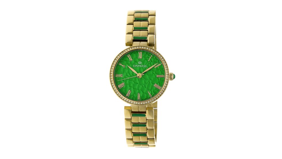 Empress Womens Catherine Automatic Hammered Dial Bracelet Watch, Green/Gold EMPEM1903