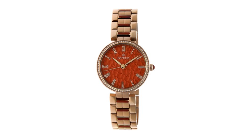 Empress Womens Catherine Automatic Hammered Dial Bracelet Watch, Orange/Rose Gold EMPEM1904