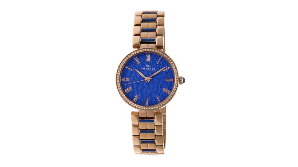 Empress Womens Catherine Automatic Hammered Dial Bracelet Watch, Blue/Rose Gold EMPEM1905