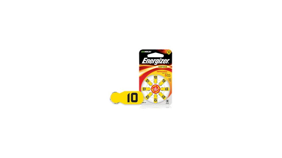 Energizer EZ Turn &amp; Lock Size 10 Hearing Aid Batteries, Pack of 8 AZ10DP-8