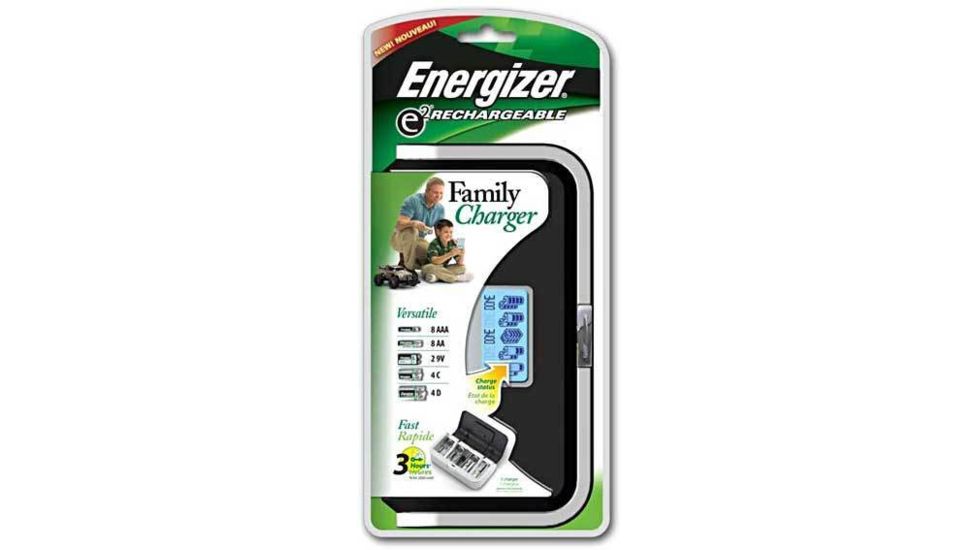 Energizer Family Charger for AA / AAA / C / D / 9V Rechargeable Nimh Batteries CHFC with LCD Screen