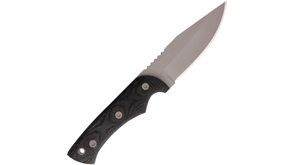 Entrek Cougar Fixed Blade Knife, 3.75in, 440C Steel, Black, Micarta Handle EN35
