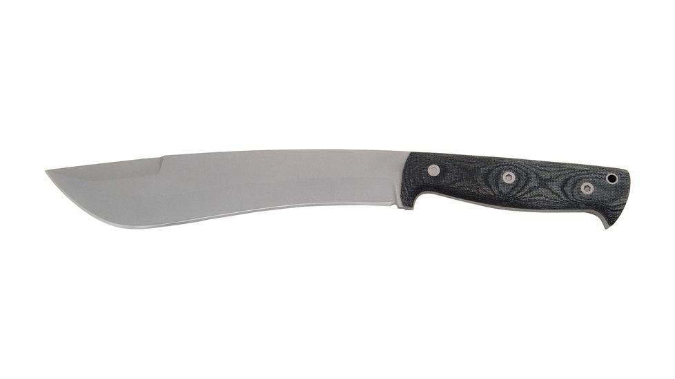 Entrek Destroyer Fixed Blade Knife, 9in, Bolo Style Blade, Black Canvas Micarta Handle EN11
