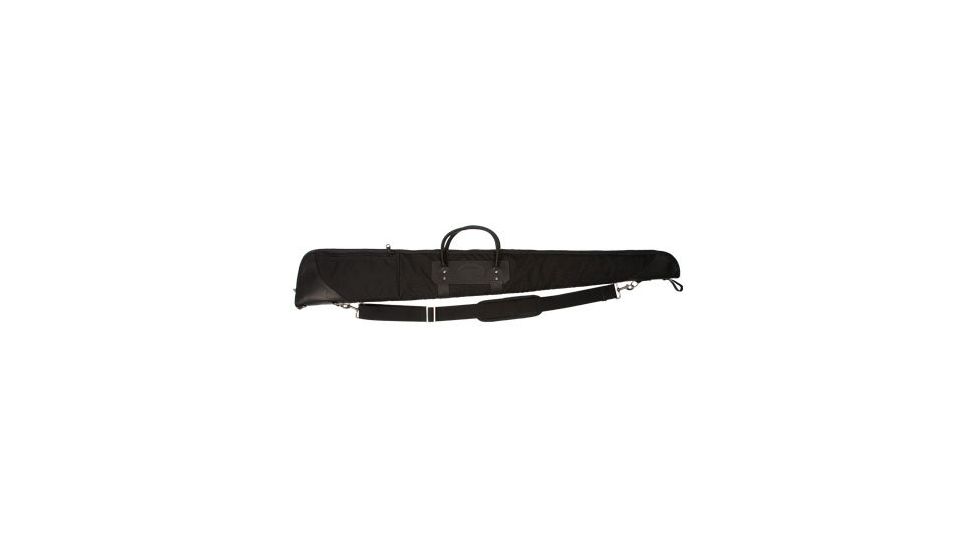 Envelop Cases Mississippi 52in Black Leather Deluxe Gun Case, Nickel/Black Binding 801103