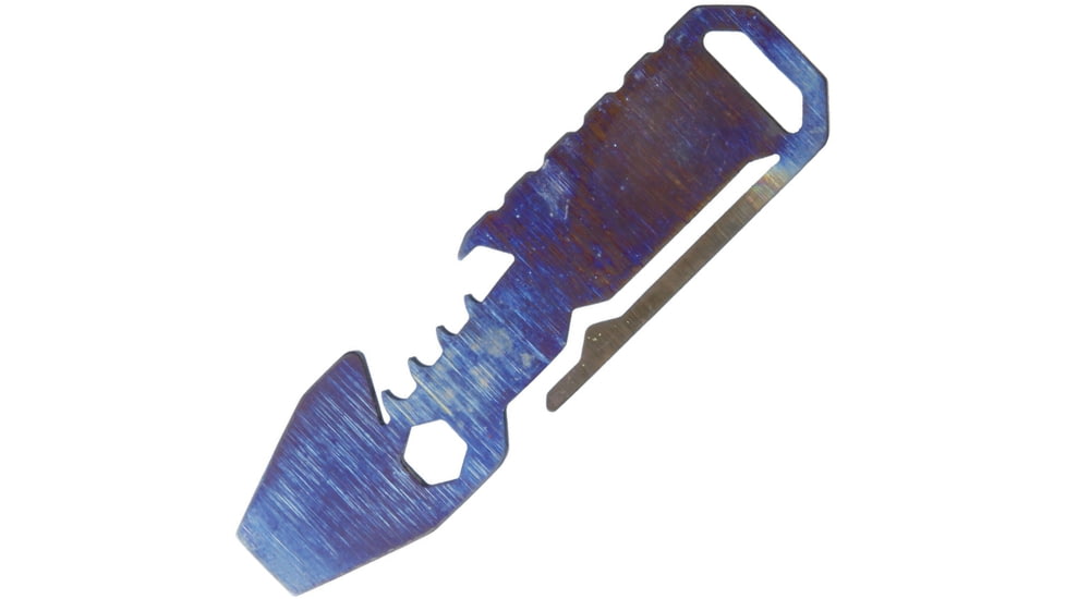 EOS Mini Shark Flame, 3in Overall, Titanium Construction, Hex/Bit Driver L Pry Bar L Bottle Opener L Pocket Clip L Lanyard Loop, Flame Anodized Finish, SHK-MINI-F