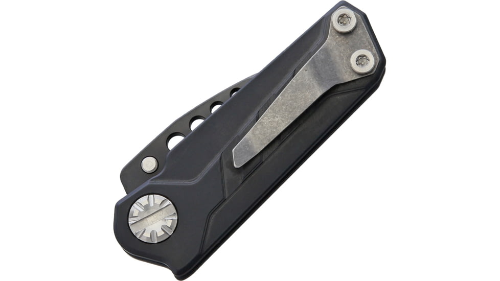 EOS Prawn Folder DLC Spear Folding Knife, 2in Black Dlc Coated SS Spear Point Blade, Black Dlc Coated Titanium Handle, EOS026