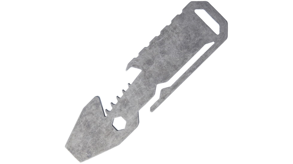 EOS Shark Multi Tool Raw, 4in Overall, Titanium Construction, Bottle Opener L Hex/Bit Driver L Lanyard Loop L Pocket Clip L Pry Bar, Raw Finish, SHK-RW