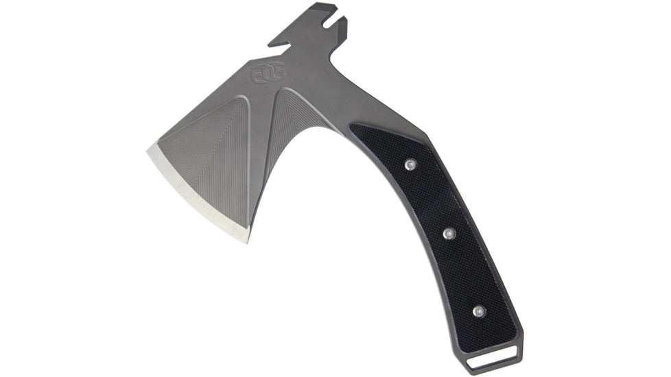EOS Shorty Axe D2, 11in Overall, 6.63in Axe Head With 3.75in Cutting Edge, Black G10 Handle, Cnc Milled From One Piece Of D2 Steel, Carbon Fiber Sheath, SHORTY