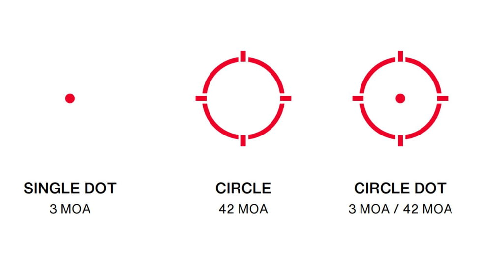 EOTech 1x0.7in Pistol Reflex Red Dot Sight, Switchable Reticle, Black, EFLXRCE1BLK