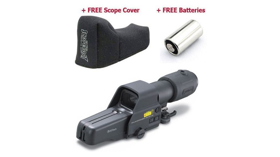 EOTech HOLOgraphic Sight 557 w/ G23 3x FTS Magnifier Weapon Sight System w/ FREE ScopeCoat Protective Covers and AA batteries, 557-G23FTS-KIT