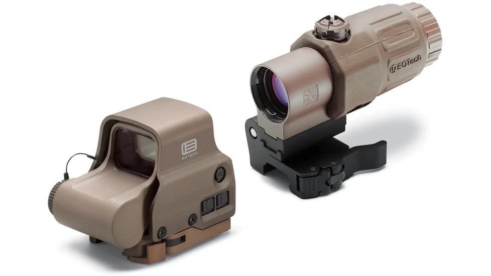 EOTech HWS EXPS 3 Circle Red Dot Sight, EXPS3-0TAN and G-Series G33 3x Magnifier w/Switch to Side Mount, G33.STSTAN
