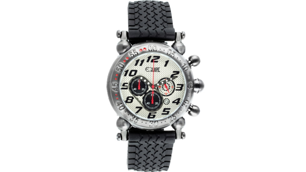 Equipe E109 Balljoint Mens Watch - Silver Case, White Dial, Rubber Strap