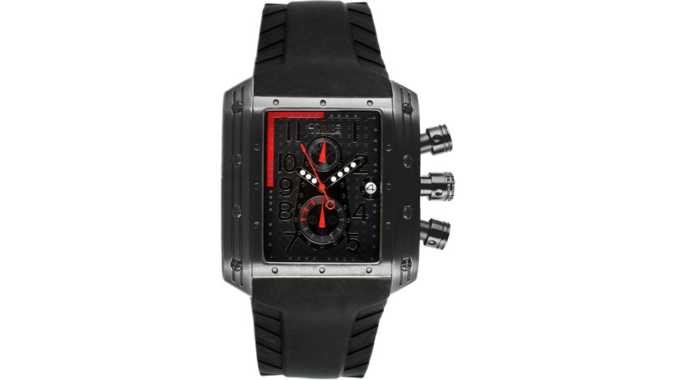 Equipe E407 Big Block Mens Watch - All Black - White Numbers