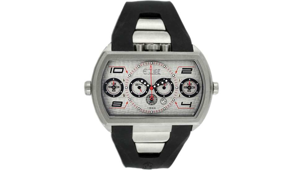Equipe E918 Dash Xxl Mens Watch - Silver Bezel, Silver Dial