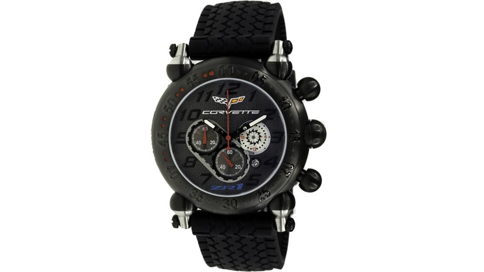Equipe Ev101 Corvette Zr1 Mens Watch - All Black, Rubber Strap