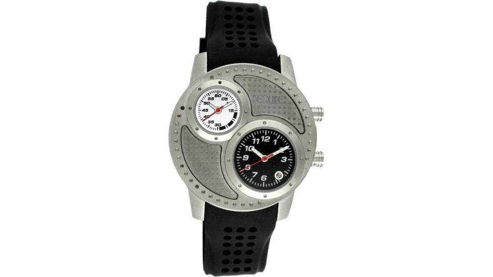 Equipe Q106 Octane Mens Watch - Black Strap, Silver Case, Black/White Dials