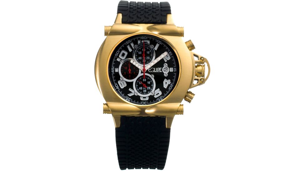 Equipe Q601 Rollbar Watches - Men's - Timer and Date Subdials, Quartz, Gold/Black, One Size, EQUQ603