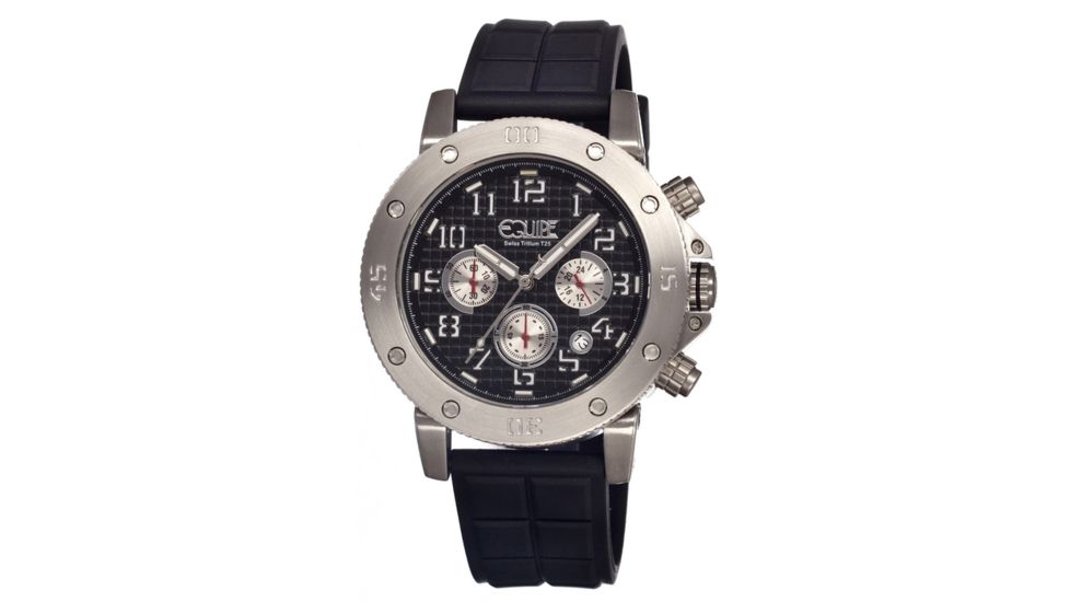 USED Equipe Tritium Tube Watches - Men's, Silver/Black, One Size, EQUET407, EDEMO1, Condition Fair, Other