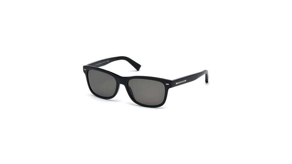 Ermenegildo Zegna EZ0001 Sunglasses - Shiny Black / Smoke Frame Color