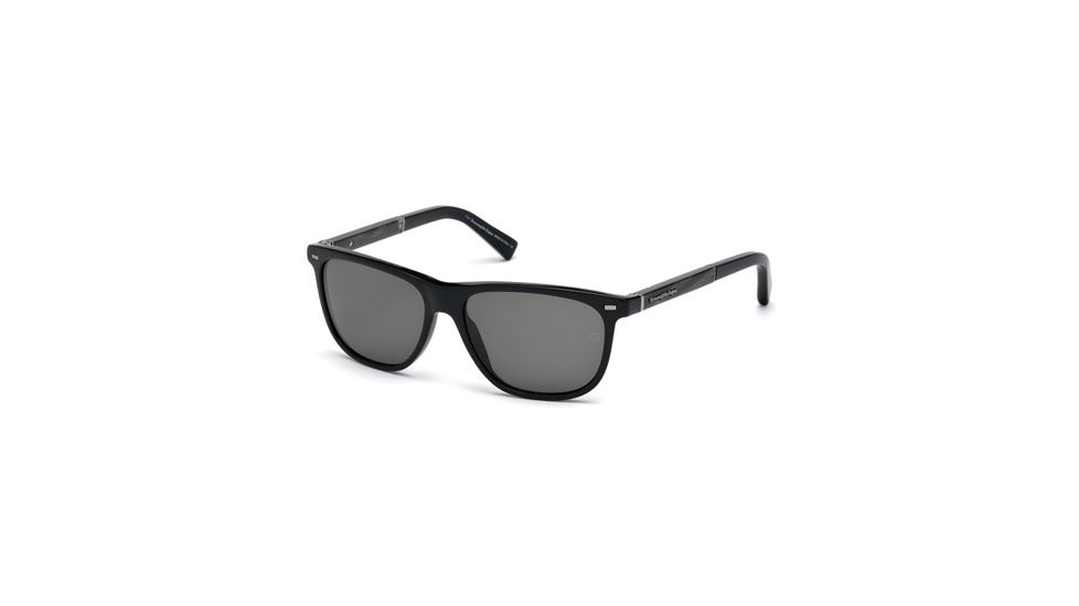 Ermenegildo Zegna EZ0009 Sunglasses - Shiny Black Frame Color