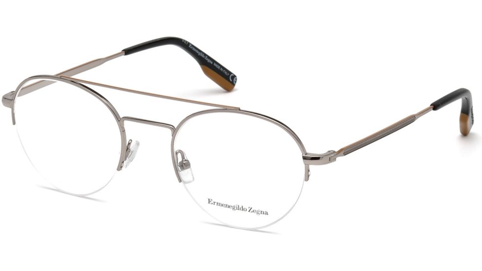 Ermenegildo Zegna EZ5131 Eyeglass Frames - Shiny Light Ruthenium Frame Color
