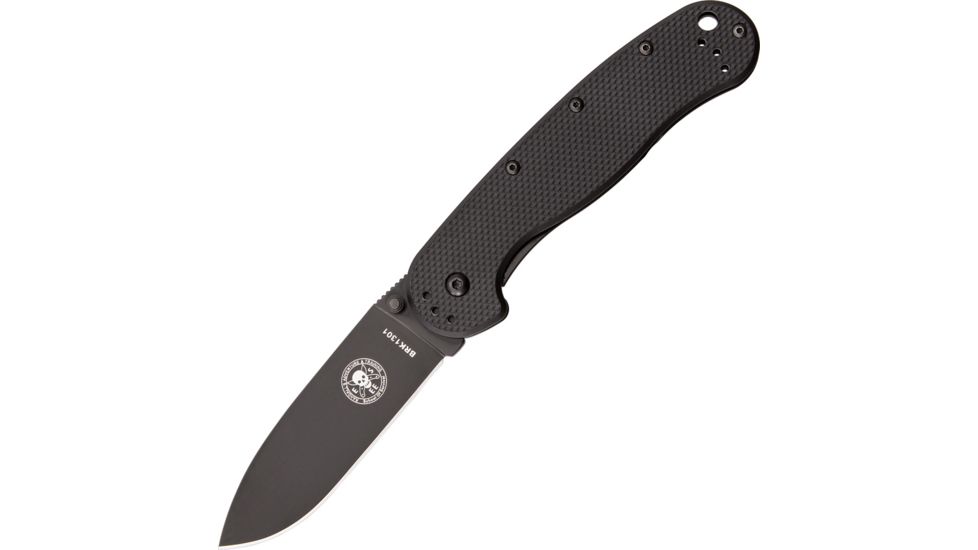 Esee Avispa Framelock Black D2 Folding Knife,3.5in,D2 Tool Steel,Standard Edge,Black EDP Coated,Black,GFN Handle BRK1302B