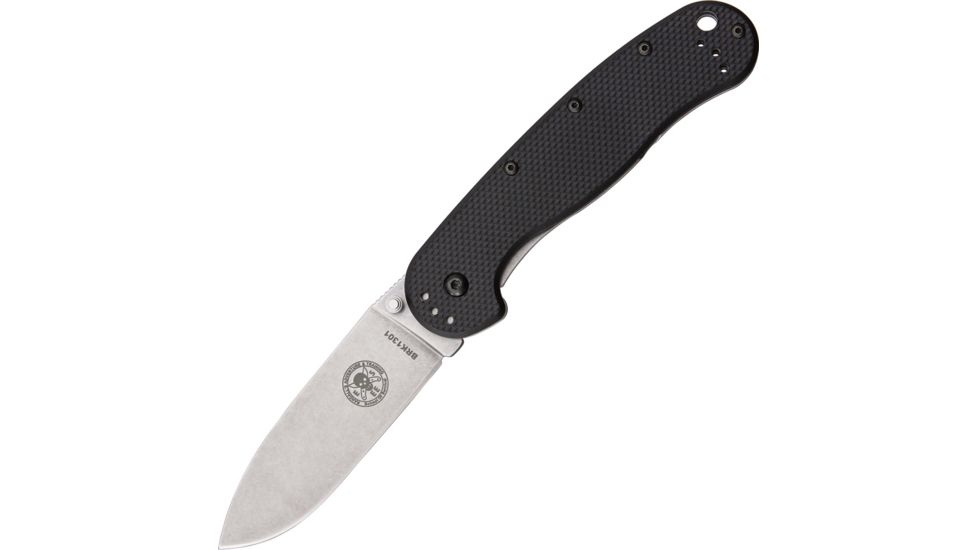 Esee Avispa Framelock Black D2 Folding Knife,3.5in,D2 Tool Steel,Standard Edge,Stonewash,Black,GFN Handle BRK1302