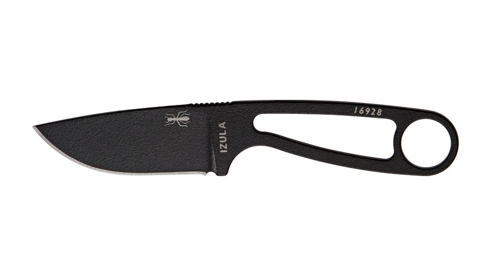 Esee Izula Black Fixed Blade Knife, 2.5in, Drop Point, Skeletonized Handle RCIB